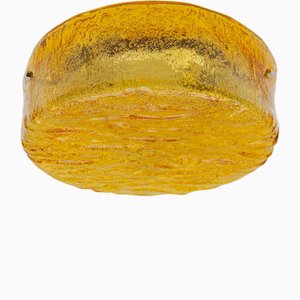 Lámpara de techo de cristal de Murano en naranja, años 60