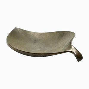 Mid-Century Blatt Aschenbecher aus Bronze, Carl Auböck zugeschrieben, Österreich, 1950er