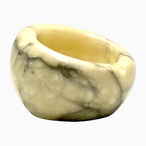 Italian Hand-Carved Alabaster Ashtray, 1960s