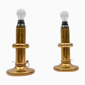 Mid-Century Modern Brass Table Lamps, 1960s, Set of 2