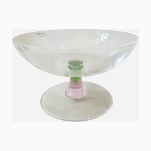 Vintage Modern Pink, Green and Clear Murano Glass Bowl by Nason & Moretti for Nasonmoretti, 1980s