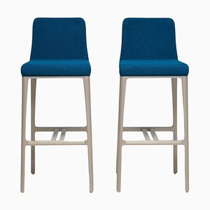 Grey and Blue Aida Bar Stools by Carlesi Tonelli Studio for Roche Bobois, 2010s, Set of 2