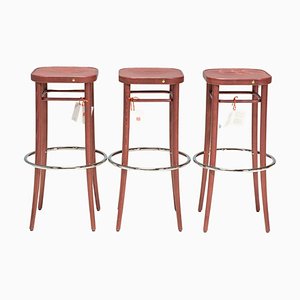 Model 144 Bar Stools in Walnut from Thonet, Vienna, Austria, 2015, Set of 3