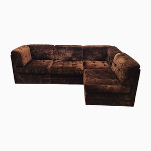 Brown Modular Lounge Sofa, 1970s, Set of 4
