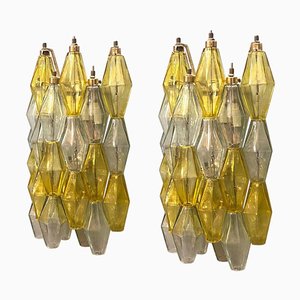Yellow and Clear Poliedri Sconces by Carlo Scarpa for Venini, 1980s