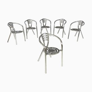 Chaises Boulevard Moderne en Aluminium par Porsche pour Ycami, Italie, 1990s, Set de 6