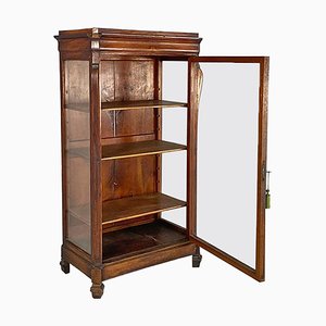 English Showcase in Wood with Interior Shelves and Original Glass Panes, 1800s