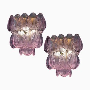 Deckenlampen aus Murano-Muschelglas, 1990er, 2er Set