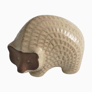 Scandinavian Modern Zigzag Patterned Earthenware Hedgehog, 1960s