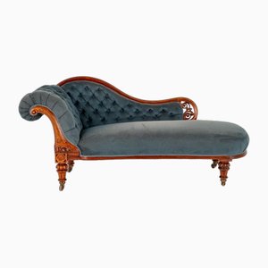 Victorian Settee Chaise Lounge in Mahogany, 1860s