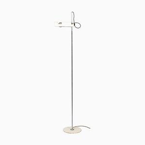 Model 3319 Spider Floor Lamp in White Metal attributed to Joe Colombo for Oluce, Italy, 1965