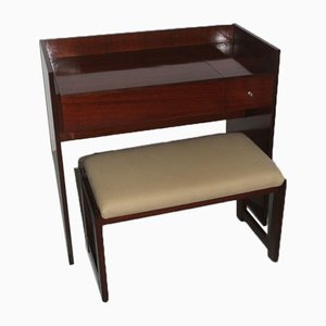 Rosewood Vanity Desk & Stool from MIM, 1960s, Set of 2