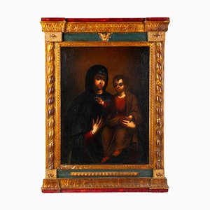 Madonna & Child, 1700, pintura, enmarcado
