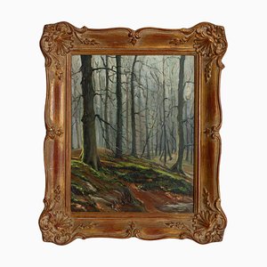 Member of the Royal Liege Art Circle, Woodland Landscape, Oil Painting, Framed