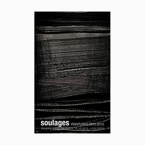 Poster da galleria grande originale di Pierre Soulages, anni '50