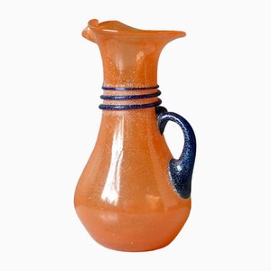 Orange & Blaue Vase aus Glaspaste, 1960er