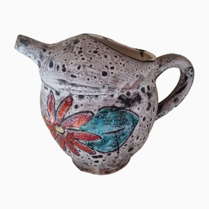 Vallauris Pitcher with Floral Design, 1960s