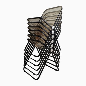 Vintage Plia Chairs by Giancarlo Piretti for Castelli, 1950s, Set of 6