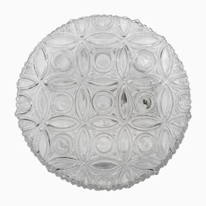 Clear Glass Round Flush Mount, Germany, 1960s