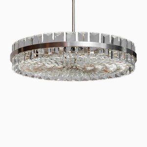 Large Clear Crystal Ceiling Lamp by Bakalowits & Söhne, 1960s