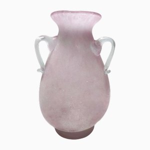 Postmodern Pink Scavo Glass Vase attributed to Gino Cenedese, Italy, 1970s