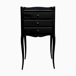 French Black Bedside Table, 1950