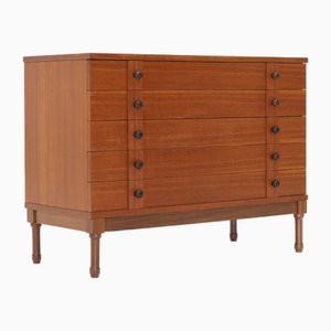 Teak Chest of Drawers with Wooden Knobs, 1960s