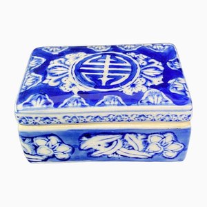 Blue and White Porcelain Ink Writing Jewerly Box, 1900