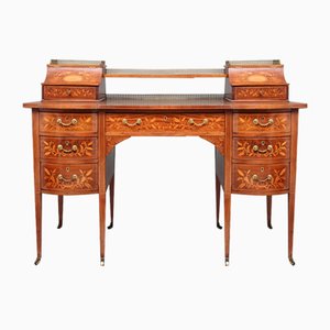 19th Century Inlaid Mahogany Desk, 1890s