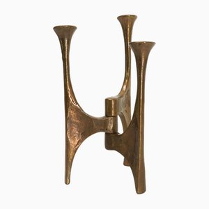 Brutalist Bronze Tripod Candleholder by Michael Harjes, 1960