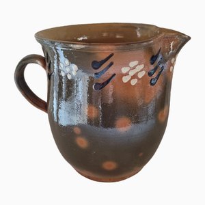 Folk Art Wabi Wabi Glazed Earthenware Pitcher from Savoie, 1950s