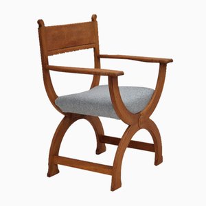 Danish Armchair in Oak Wood in Kvadrat Furniture Wool, 1960s