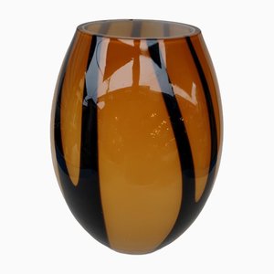 Große Zweifarbige Vase aus Muranoglas, 1970er