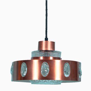 Lámpara colgante danesa de cobre, años 60