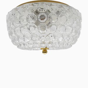 Large Flush Mount Lamp in Glass by Limburg, Gerrmany, 1960s