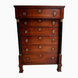 Antique Dutch Empire Tall Chest of Drawers Chiffonier Dresser, 1820s