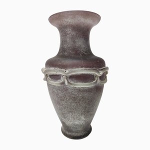 Postmodern Brown Scavo Glass Vase, Italy, 1980s