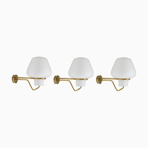 Swedish Modern Wall Lamps attributed to Gunnar Asplund for Asea, 1950s, Set of 3