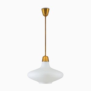 Modern SwedishPendant in Brass & Glass attributed to Brothers Malmström, 1950s