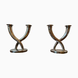 Candlesticks attributed to Gio Ponti for Christofle, Set of 2