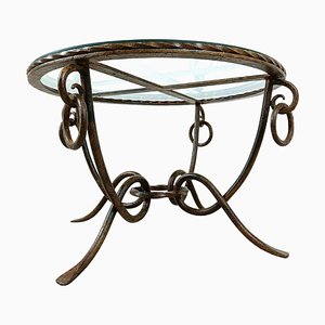 Wrought Iron Coffee Table attributed to René Drouet, 1940s