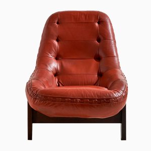 Fauteuil en Cuir par Percival Lafer, 1970s