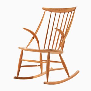 Beech IW3 Rocking Chair by Illum Wikkelsø for Niels Eilersen, 1960s