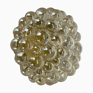 Large Bubble Amber Wall Light attributed to Helena Tynell for Glashütte Limburg, 1960s