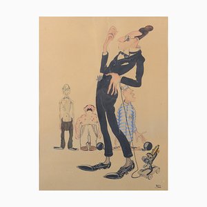 Raba, Bizarre Cartoon, 1926, Aquarelle sur Papier