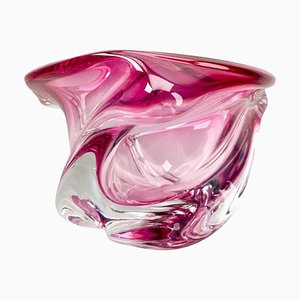 Vaso scolpito in cristallo di Val Saint Lambert, 1950
