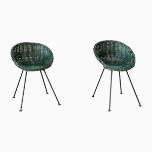 Vintage Rattan Easy Chairs, Set of 2