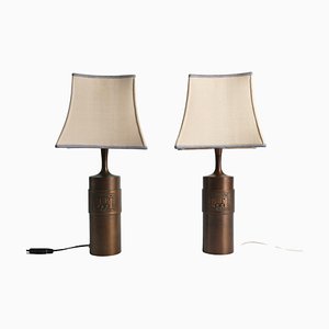 Modern Scandinavian Bronze Lamps 750 by Stig Blomberg, 1960s, Set of 2