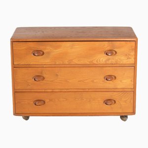 Mid-Century Elm Dressing Chest of Drawers on Casters from Ercol, 1960s