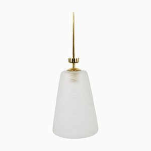 Lanterne à Suspension Mid-Century en Laiton dans le style de Gio Ponti, Italie, 1950s